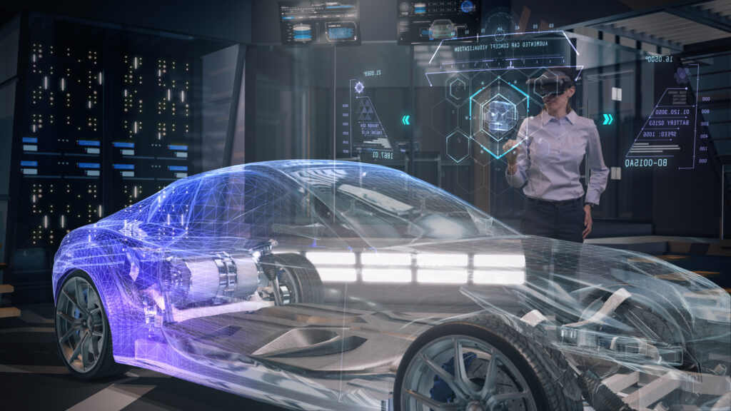 VR virtual reality view of a car design
