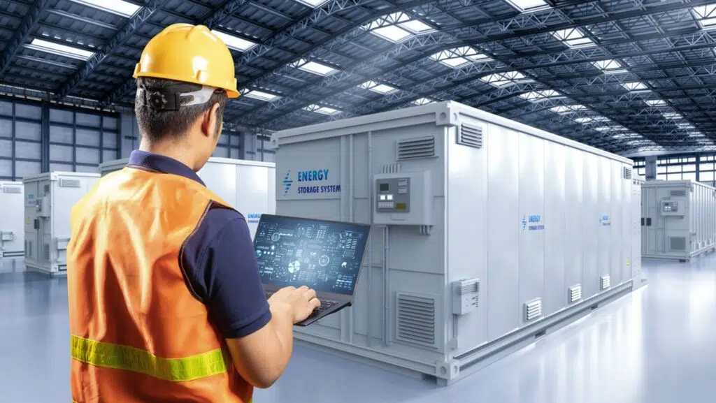 Energy Storage employee doing a job within energy storage