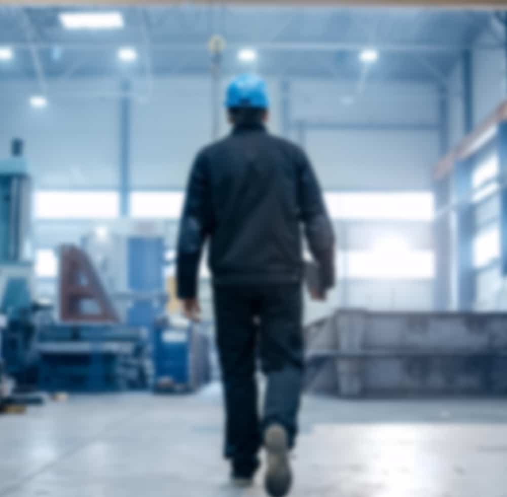 Man walking in a factory