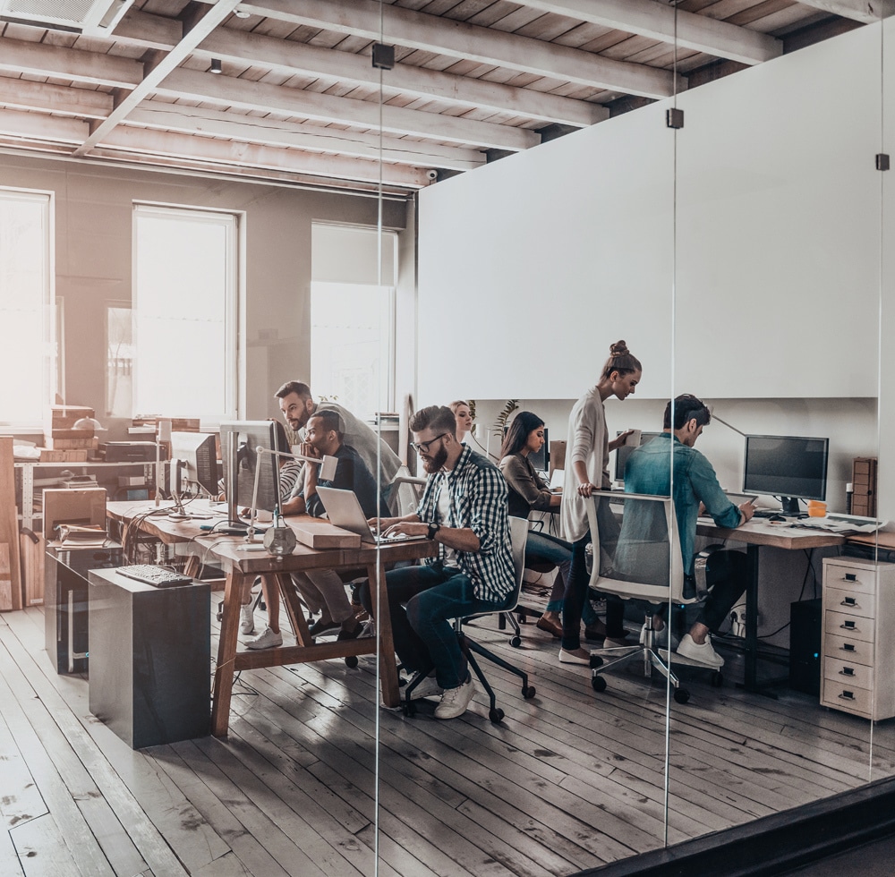 People working in office