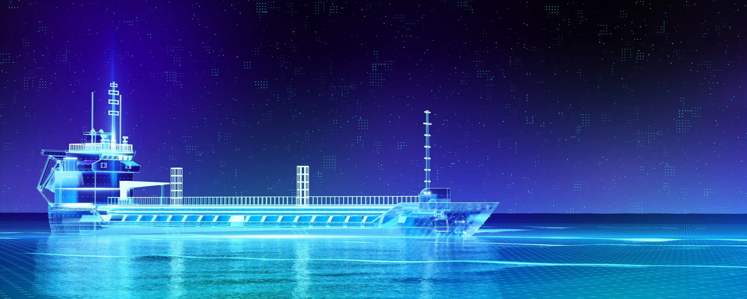 Oil,Tanker,Ship,On,Blue,Digital,Hi,Tech,Futuristic,Background. Marine technology tanker on blue screen
