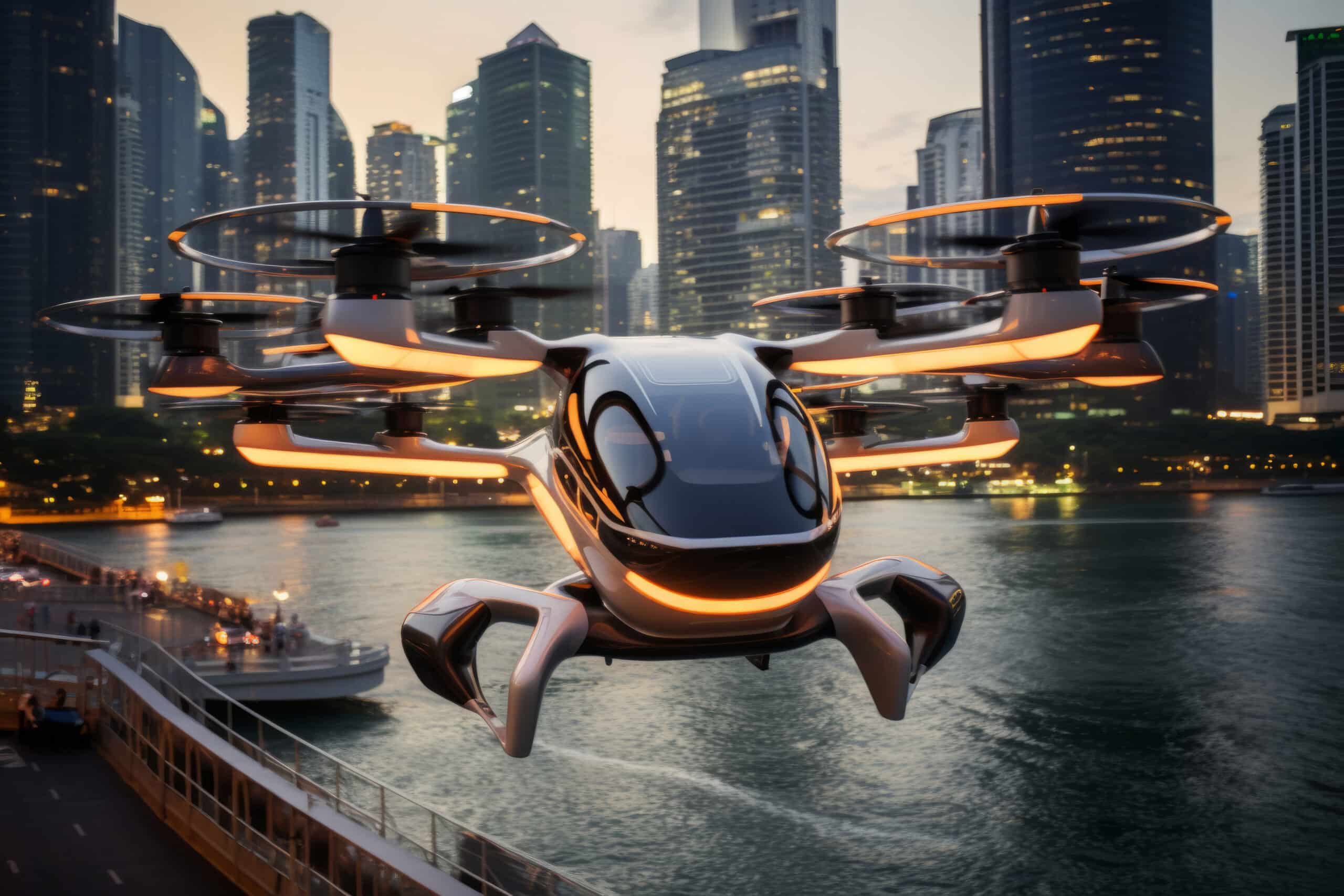Futuristic looking airdrone