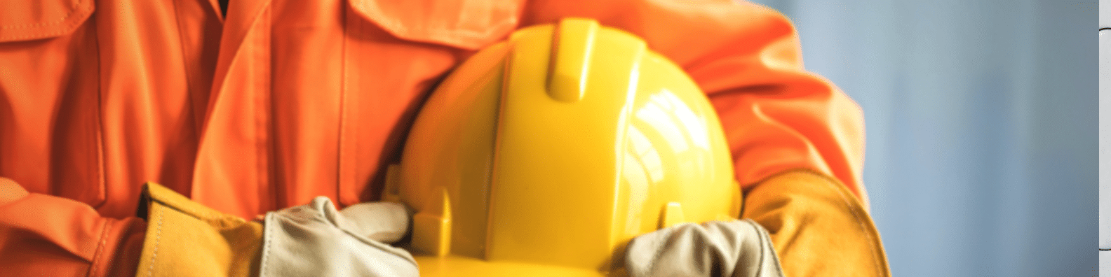 Yellow Hard Hat and orange PPE