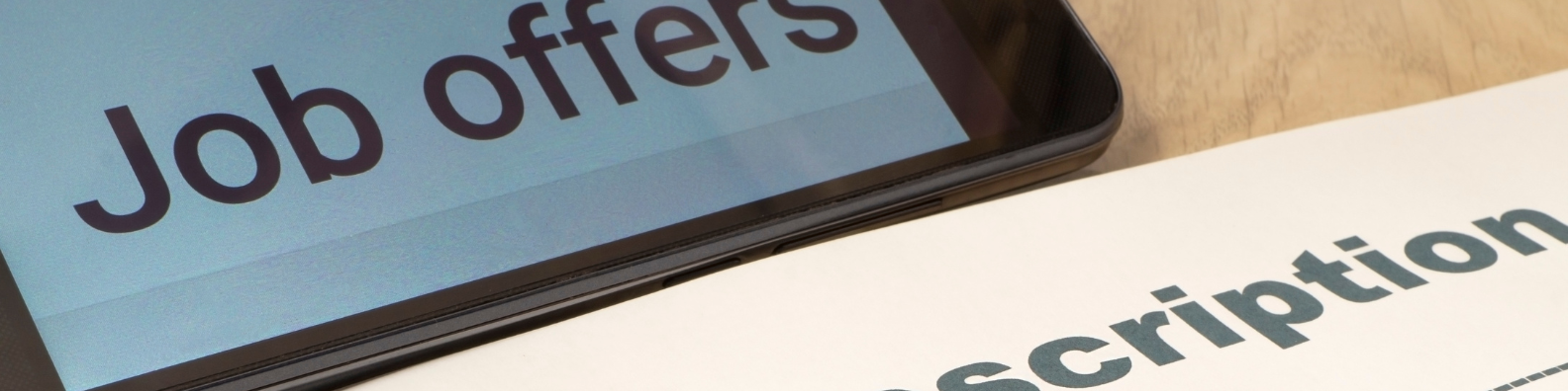 The word 'Job Offer' on a screen