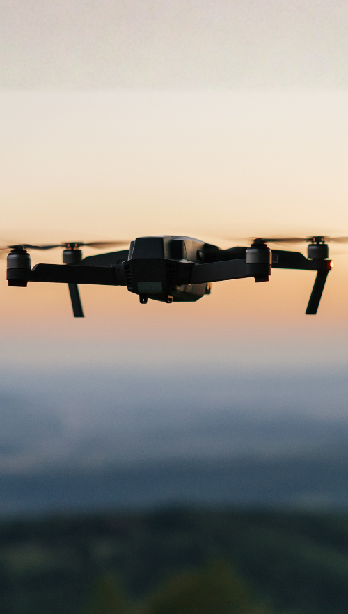 Drone in the sunset
